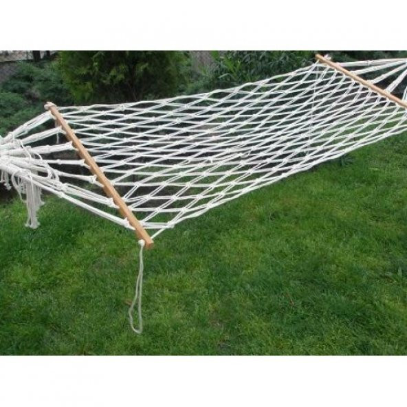 Çift Makrome Örgülü Tek Kişilik Pamuk Hamak - 2
