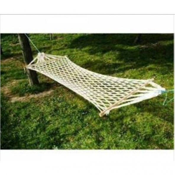 Makrome Salıncak Hamak El Örmesi Çift Katlı Tek Kişilik %100 Pamuk En 95cm Boy 2mt Taşıma Kp 150kg 5 mt Bağlama ipli - 2