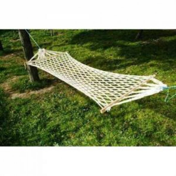 Makrome Salıncak Hamak El Örmesi Çift Katlı Tek Kişilik %100 Pamuk En 95cm Boy 2mt Taşıma Kp 150kg 5 mt Bağlama ipli