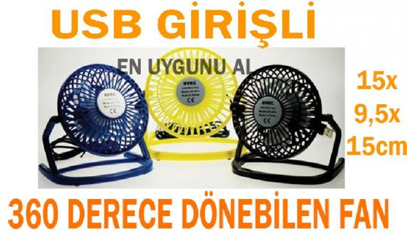 MİNİ MASAÜSTÜ FAN VANTİLATÖR USB GİRİŞLİ