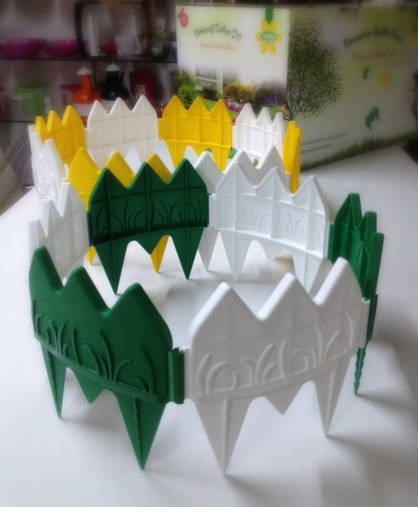 Dekoratif Bahçe Çiti 8 Adet 136 CM Lale Kabartmalı Desen - 4