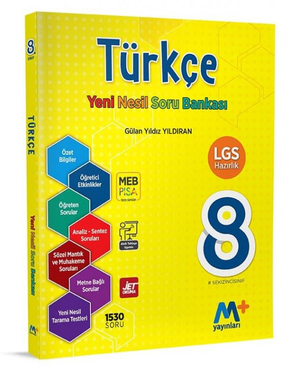 M+ Martı Okul 8. Sınıf Türkçe Yeni Nesil Soru Bankası LGS 2020