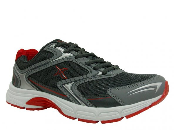 Kinetix Nesto Gri Kırmızı Running Bağcıklı Spor Ayakkabı