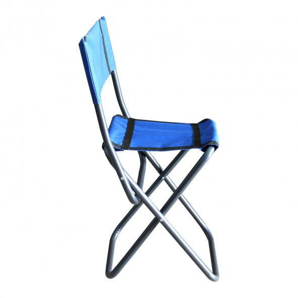 Arkalıklı Katlanır Ayaklı Sandalye (Piknik,Kamp Taburesi) Mavi