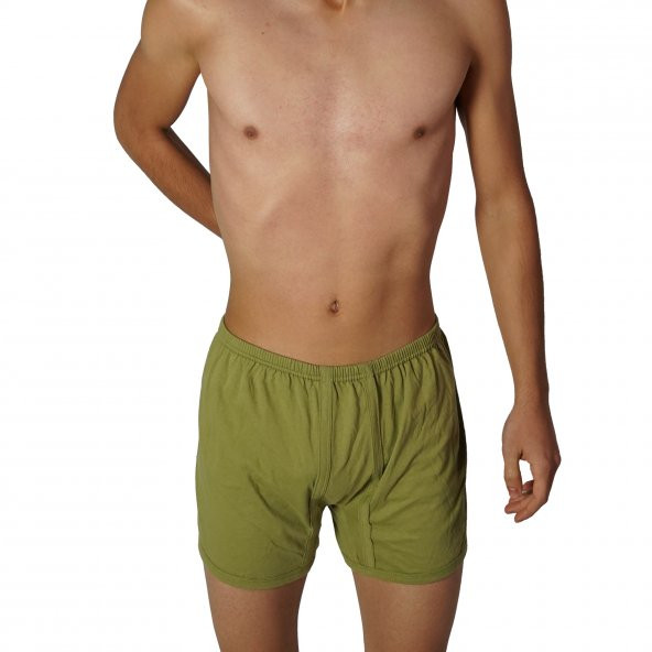 Askeri Paçalı Don Uzun Şort Boxer %100 Pamuk - 1