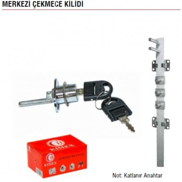 KIMEX Merkezi Çekmece Kilidi ÇUBUKLU 16 mm - 70 cm