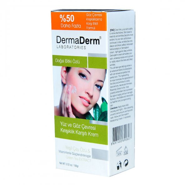 Dermaderm Yüz ve Göz Çevresi Kırışıklık Karşıtı Krem 100 GR - 4