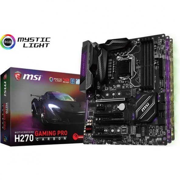 MSI H270 Gaming PRO CARBON Intel H270 2400MHz DDR4 Soket 1151 ATX