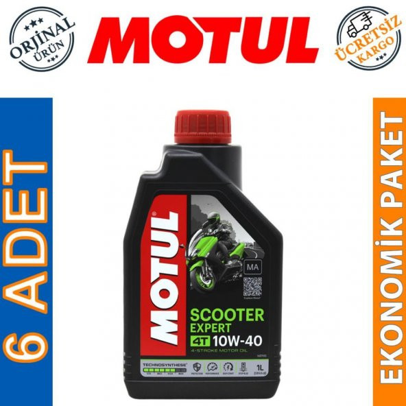 Motul Scooter Expert 10W-40 MA 4T 1 lt 4 Zamanlı Motor Yağı (6 Adet)