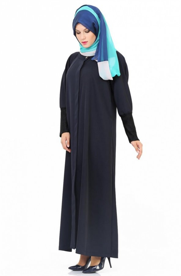Vivezza Kol Manşet Dantelli Ferace 6711-LACİVERT - 4