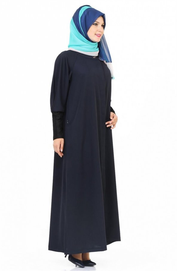 Vivezza Kol Manşet Dantelli Ferace 6711-LACİVERT - 6