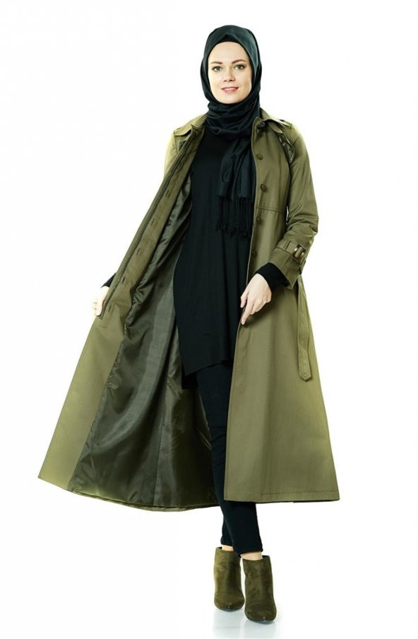 Vivezza Mono Ön Arka Pelerin KAP 6743-02 HAKİ - 3