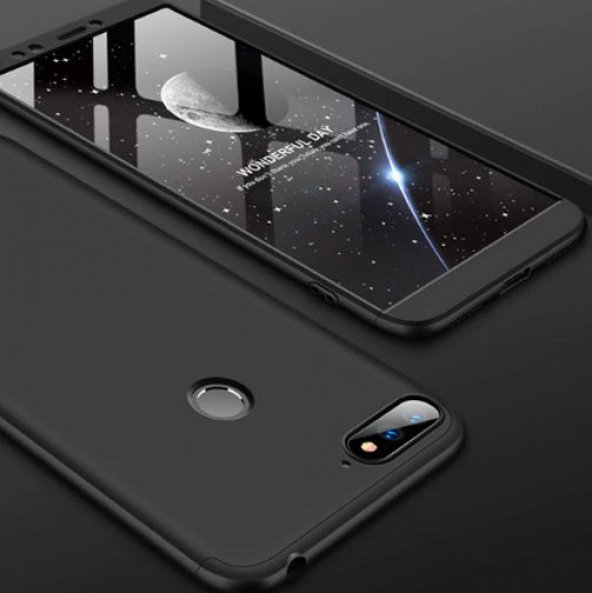 Xiaomi Pocophone F1 Kılıf 3 Parça 360 Soft Hard Koruma Siyah + Na