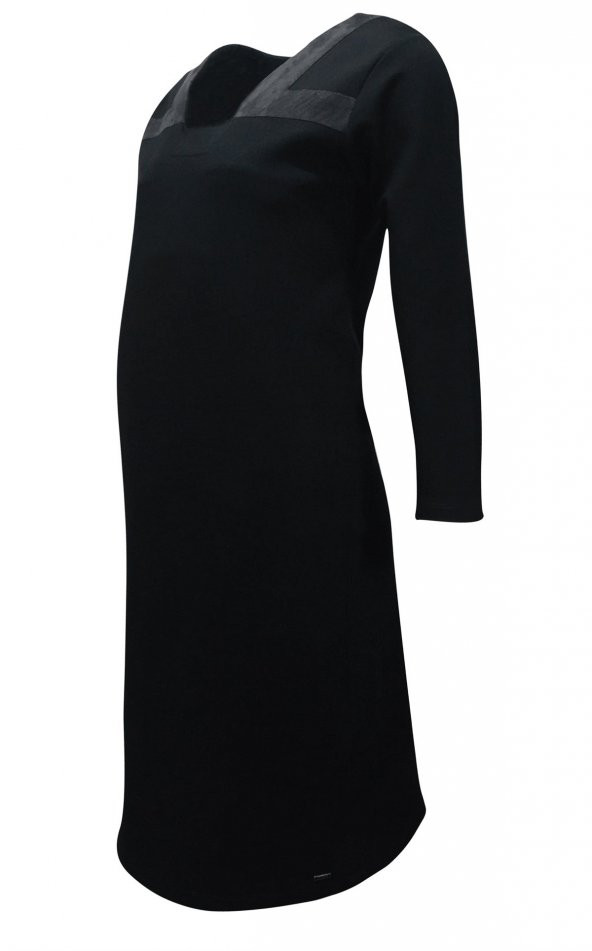 Janset Moda PB-AA7014 Hamile Siyah Elbise