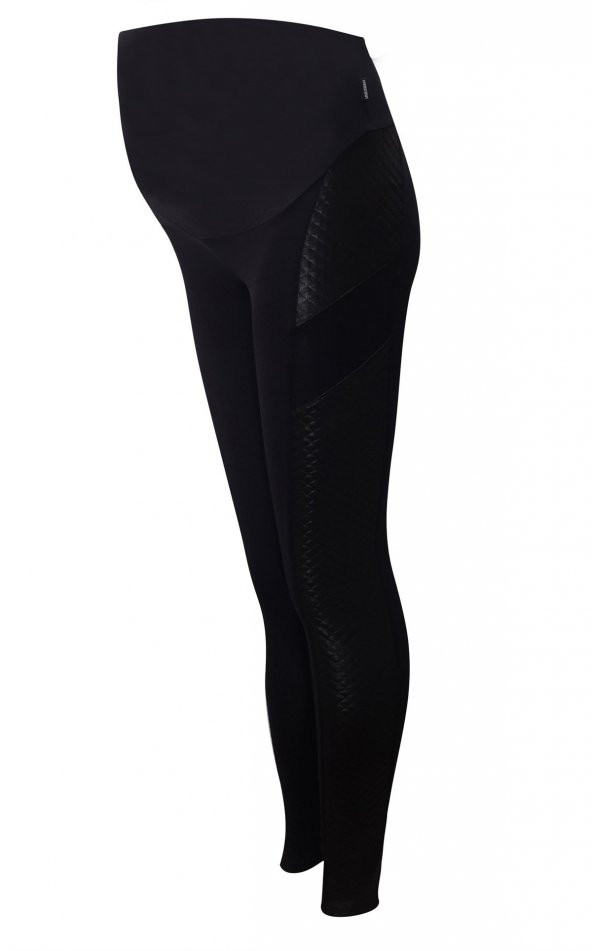 Janset Moda PB-AA7006 Yandan Pu Deri İşlemeli  Uzun Hamile Taytı - 2