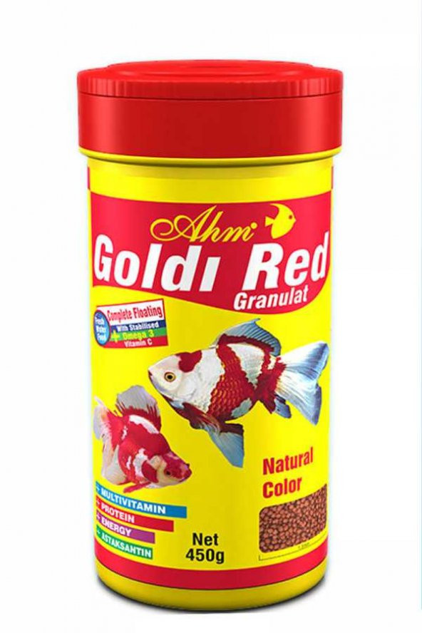 AHM Goldi Red Granulat Balık Yemi 250 ml