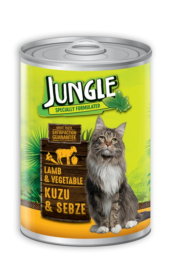 Jungle Kedi 415 gr Kuzu Etli Sebzeli Konserve 24 Adet