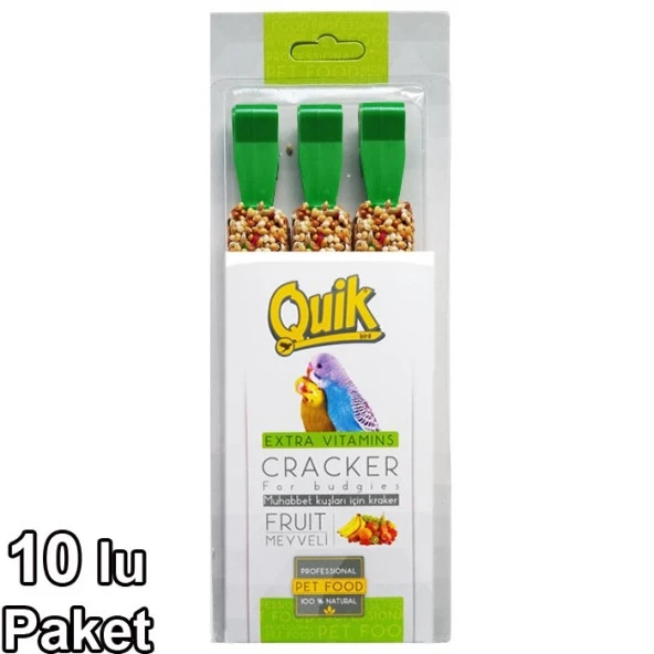 Quik Muhabbet Kuşu Meyveli Kraker 3'lü 10'lu - 4