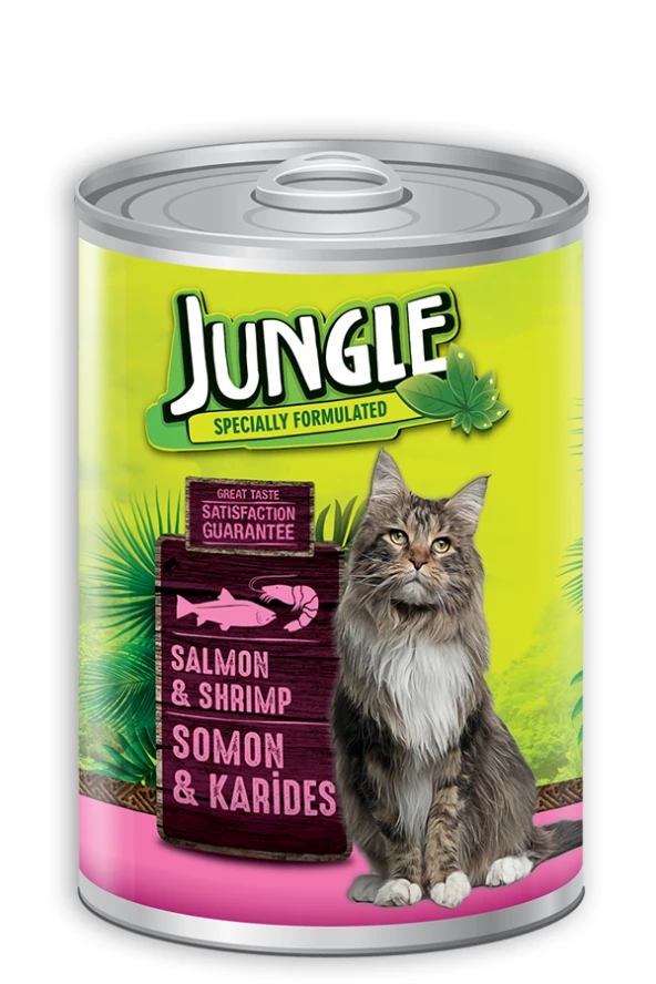 Jungle Kedi 415 gr Somonlu-Karidesli Konserve 24 Adet