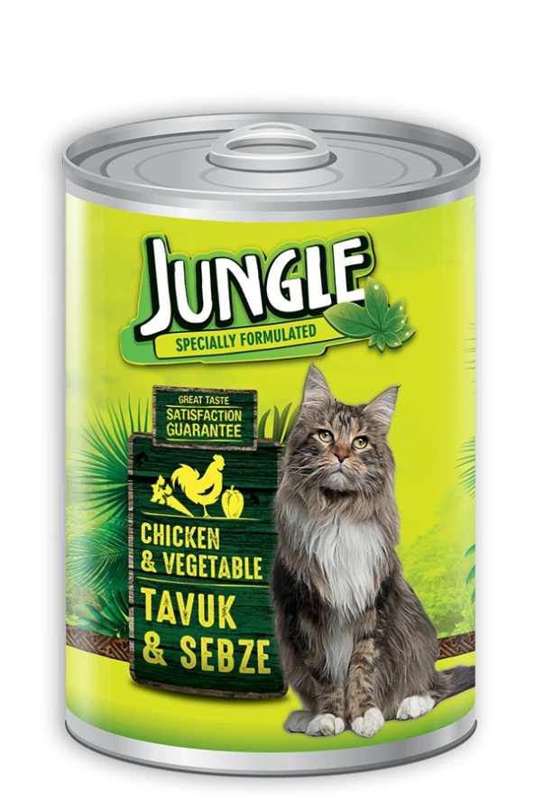 Jungle Kedi 415 gr Tavuklu-Sebzeli Konserve 24 Adet - 2