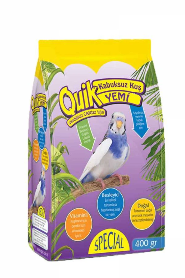 Quik Special Kabuksuz Kuş Yemi 400gr 8'li