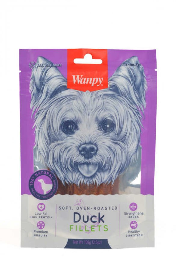 Wanpy Gerçek Ördek Fileto 100 gr DA-12S Köpek Ödülü