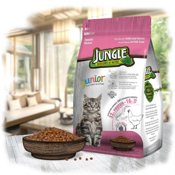 Jungle 500 Gr-8 Adet Yavru Kedi Maması Tavuklu - 3