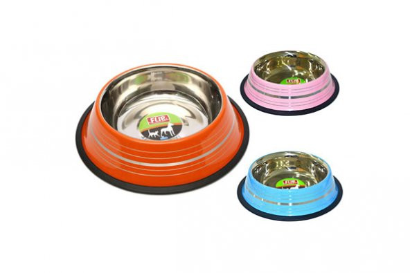 8 Oz. KE-3201PS  Flip Renkli Şeritli Mama Kabı - 2