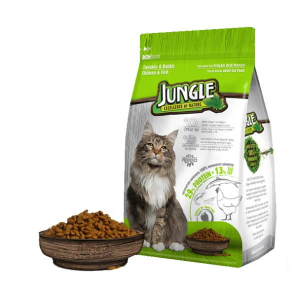 Jungle 500 Gr-8 Adet Tavuk-Balık Yetişkin Kedi M. - 5