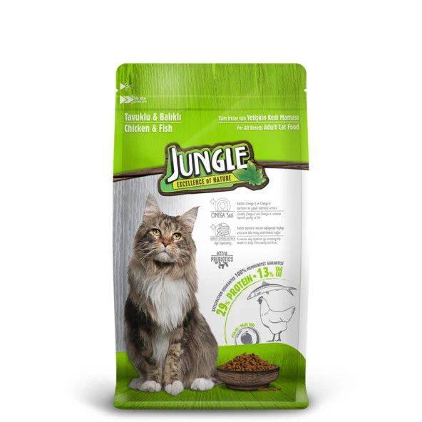 Jungle 500 Gr-8 Adet Tavuk-Balık Yetişkin Kedi M. - 6