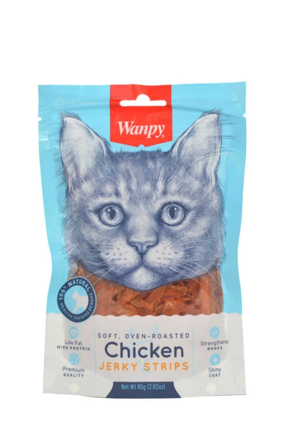 Wanpy Gerçek Tavuk Fileto 80 gr CA-04S-01 Yumuşak Kedi Ödülü