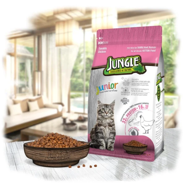 Jungle 500 Gr-8 Adet Yavru Kedi Maması Tavuklu - 2