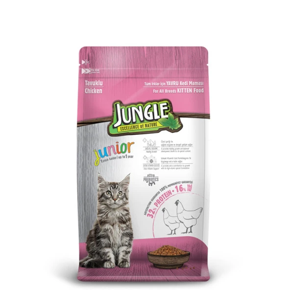 Jungle 500 Gr-8 Adet Yavru Kedi Maması Tavuklu - 5