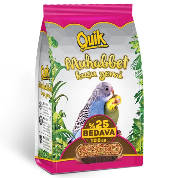 Quik Muhabbet Kuşu Yemi 400+100 gr 12'li - 10