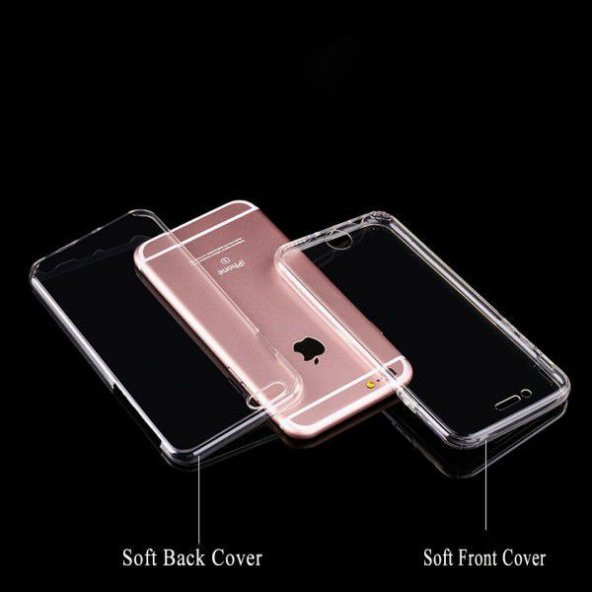iPhone 8 Plus Kılıf 360 Şeffaf Tam Koruma Silikon Kılıf - 4