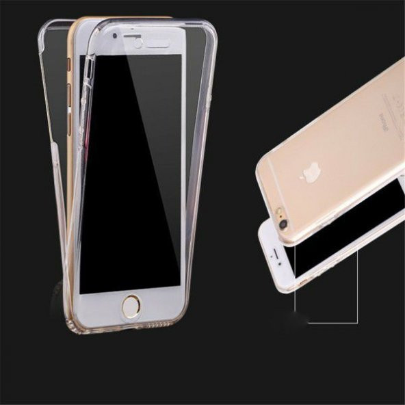 iPhone 8 Plus Kılıf 360 Şeffaf Tam Koruma Silikon Kılıf - 6