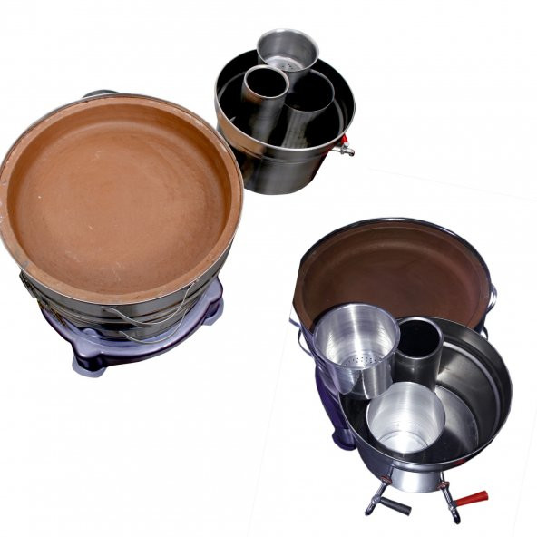 Ys YARAMIŞ 19 parca SEMAVERLI GÜVEÇ MANGAL TOPRAK TANDIR MANGAL ( çift musluklu ) - 5