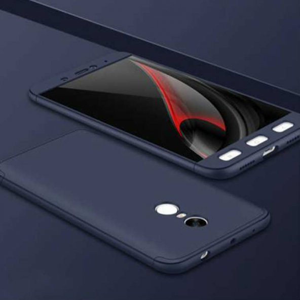 Xiaomi Redmi 5 Plus Kılıf 3 Parça 360 Soft Hard Koruma Lacivert - 1