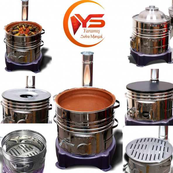 Ys YARAMIŞ guvec mangal gozleme saclı ızgaralı  soba mangal kamp çadır sobası eko takım - 8