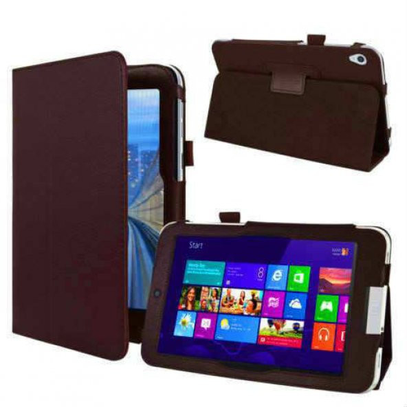 ACER ICONIA A110 KILIF Standlı Çanta Deri KAHVE - 1