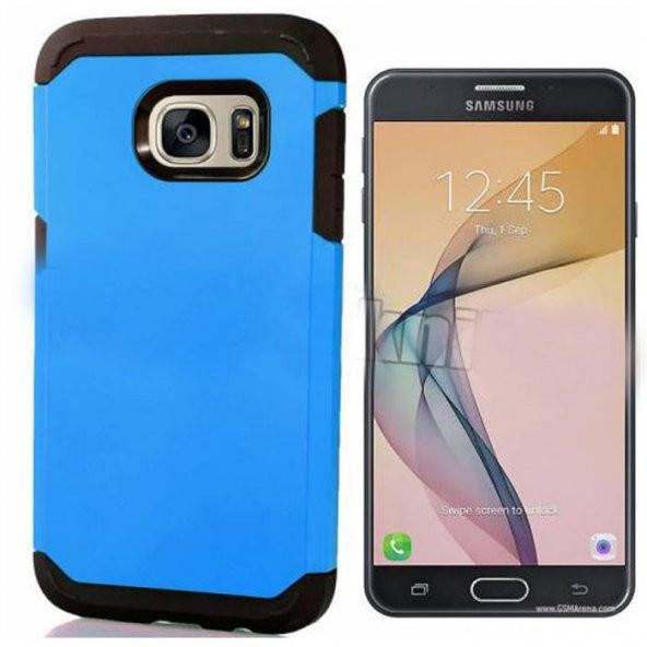 Coverzone Samsung Galaxy J5 Prime Kılıf Çift Katmanlı Sert Mavi M