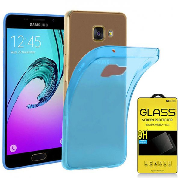 For Samsung Galaxy A5 2017 Kılıf 0,2 mm Clear Tpu Silikon Mavi