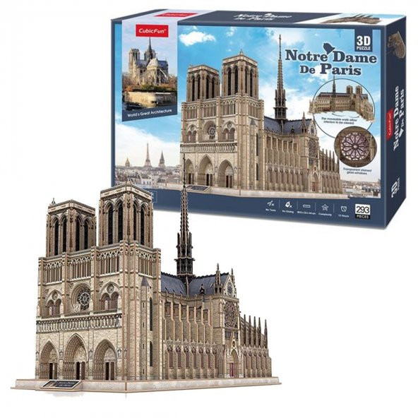 Cubic Fun 293 Parça Puzzle Notre Dame de Paris MC260H