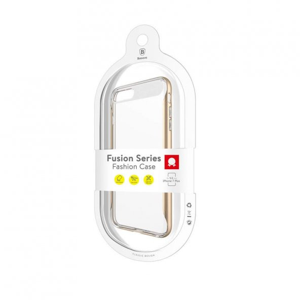 Baseus Fashion iPhone 8 Plus Kılıf Kenarları Renkli Şeffaf Siliko - 3