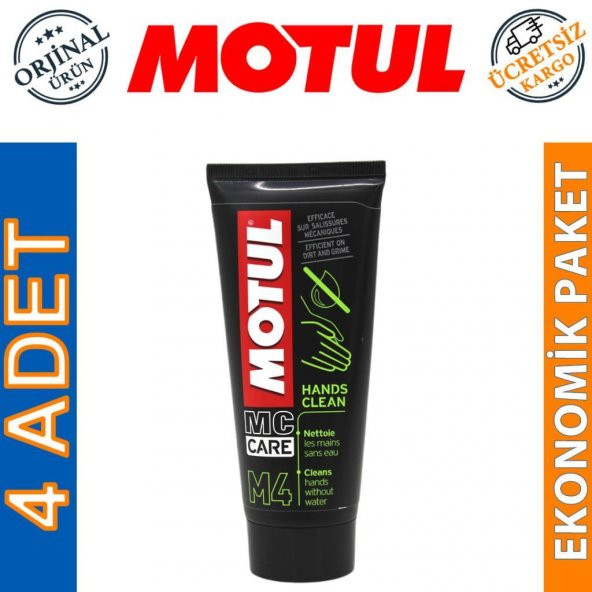 Motul M4 Susuz El Temizleme Kremi 100 ML Hands Clean (4 Adet)