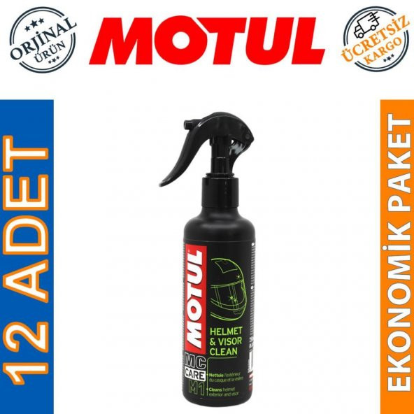 Motul M1 Kask ve Vizör Temizleme Sprey 250 ML Helmet&Visor (12 Adet)