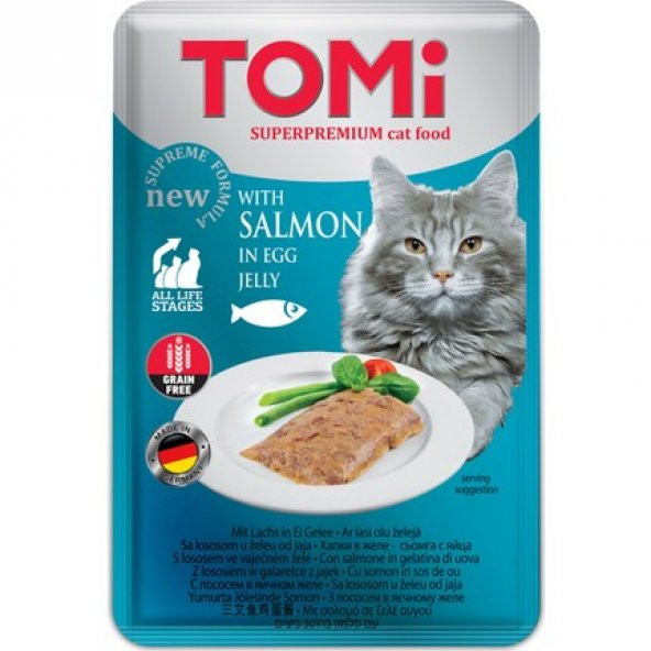 TOMİ POUCH TAHILSIZ YUMURTA JÖLE-SOMON 100G