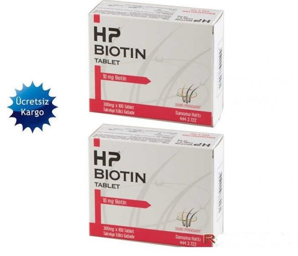 HP Biotin Tablet 2 ADET 10 mg 100 Tablet