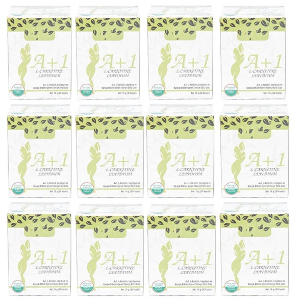 HHS A1 L-Carnitine Lepidium A+1 Bitkisel 30 Kapsül X 12Adet Kutu - 3