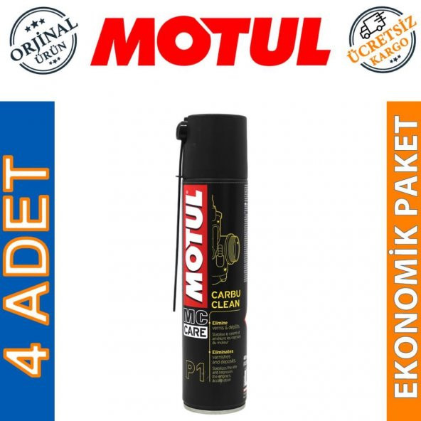 Motul P1 Carbu Clean Sprey 400 ML Karbüratör Temizleyici (4 Adet)